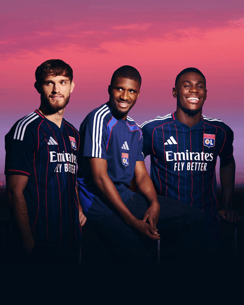 Olympique Lyonnais 2025-26 Away Jersey: Stunning Pride in Red & Blue