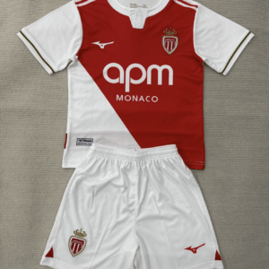 AS Monaco 2025/26 Home Kids Jersey And Shorts Kit