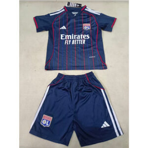 Olympique Lyonnais 2025/26 Away Kids Jersey And Shorts Kit