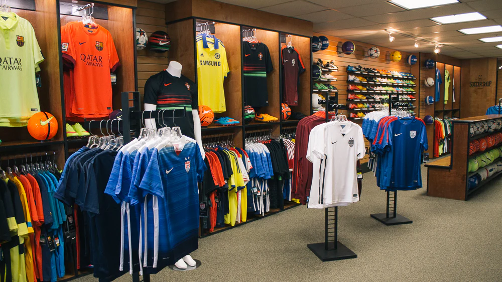soccer jersey retail display for bulk buyers and resellers