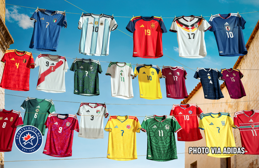 Collage of national team jerseys released ahead of the 2026 FIFA World Cup